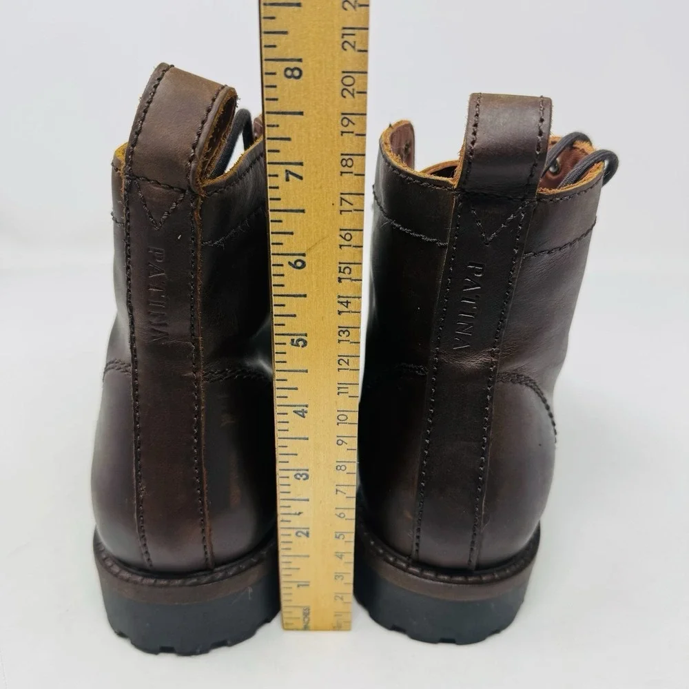 Patina Brown Leather Lace Up Boots | Made in Mexico Men's‎ Size 7/40 NWOB